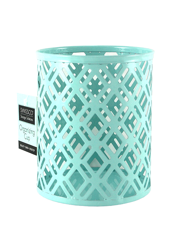 SWISSCO LARGE CUP METAL ORGANIZER. DIAMOND PATTERN