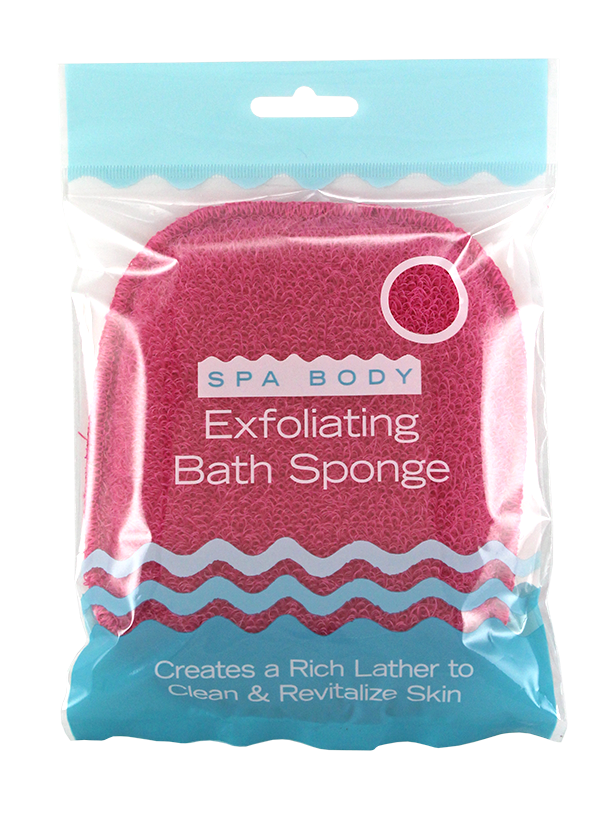 Evideco Spa Wellness Ramie Bath Sponge Brush Natural Wood Handle